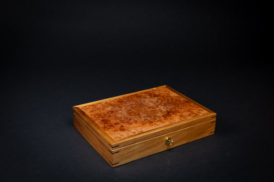 Jewellery Box - Burl Myrtle - (with tray)