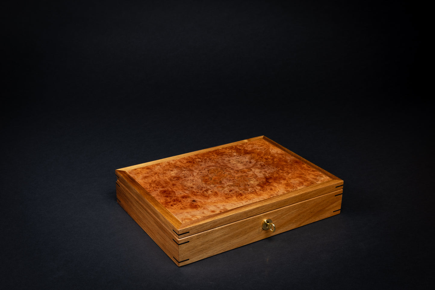 Jewellery Box - Burl Myrtle - (without tray)