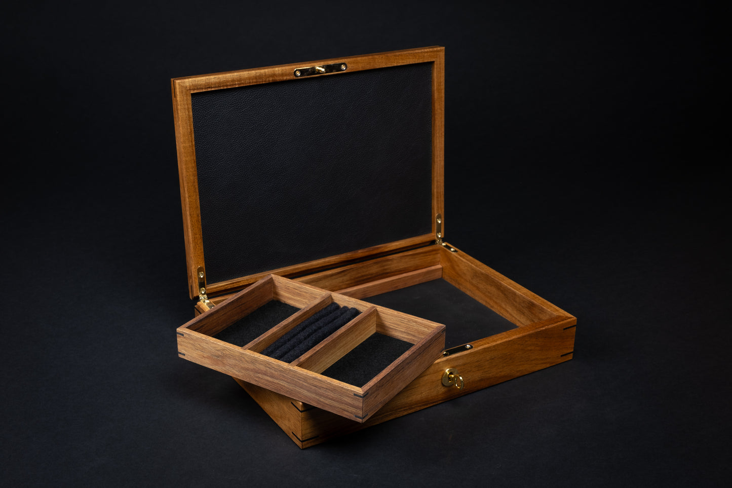 Jewellery Box - Quilted Blackwood - (with tray)