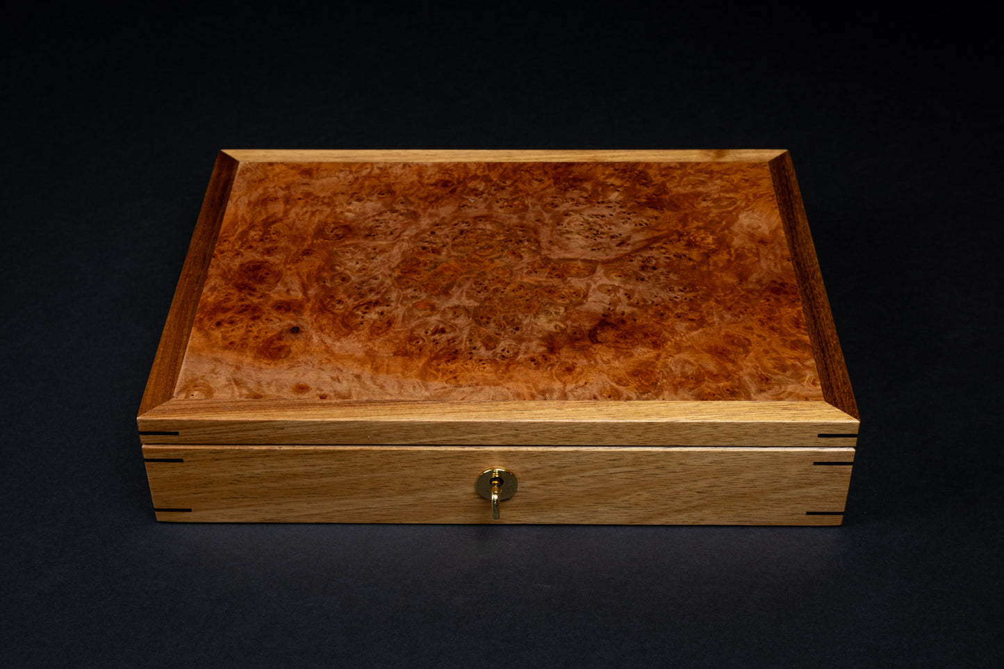 Jewellery Box - Burl Myrtle - (with tray)