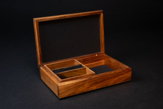 Boxiliary Jewellery Box - Fiddleback Blackwood - With insert tray