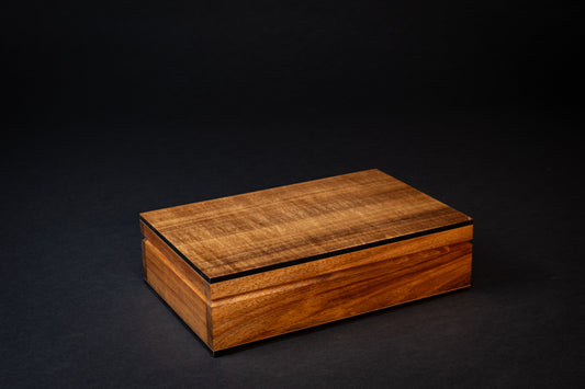 Boxiliary Jewellery Box - Fiddleback Blackwood - With insert tray